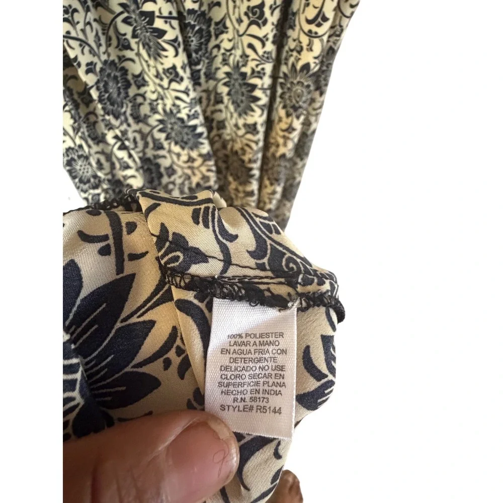 Anthropologie RAGA NWT Maxi Dress Cream Navy Floral Long Sleeve Boho XS